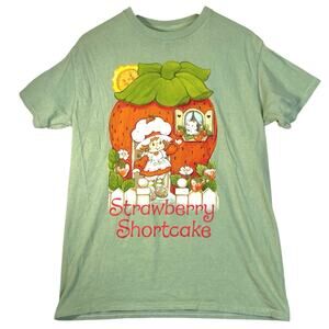 Strawberry Shortcake T-shirt Womens M Green Kidcore Retro 80s Inspired Nostalgia